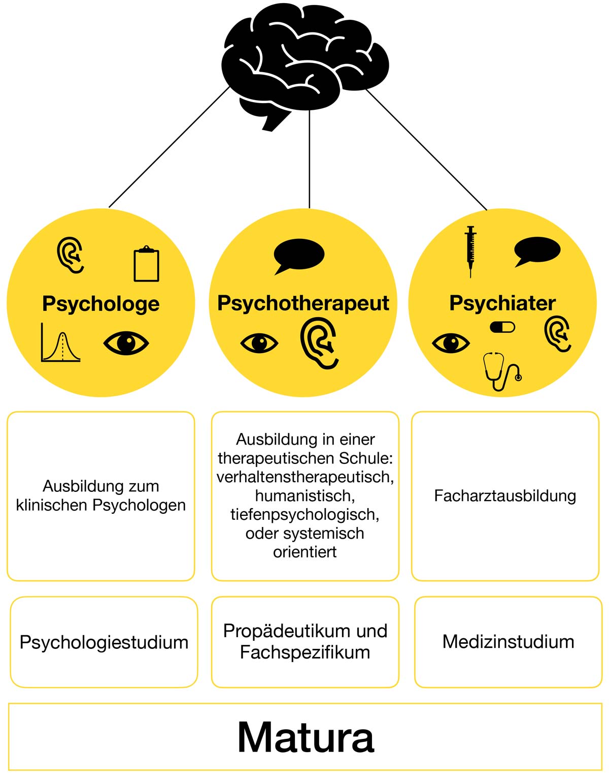 Was ist eigentlich der Unterschied zwischen Psychologen, Psychotherapeuten und Psychiatern? Dr